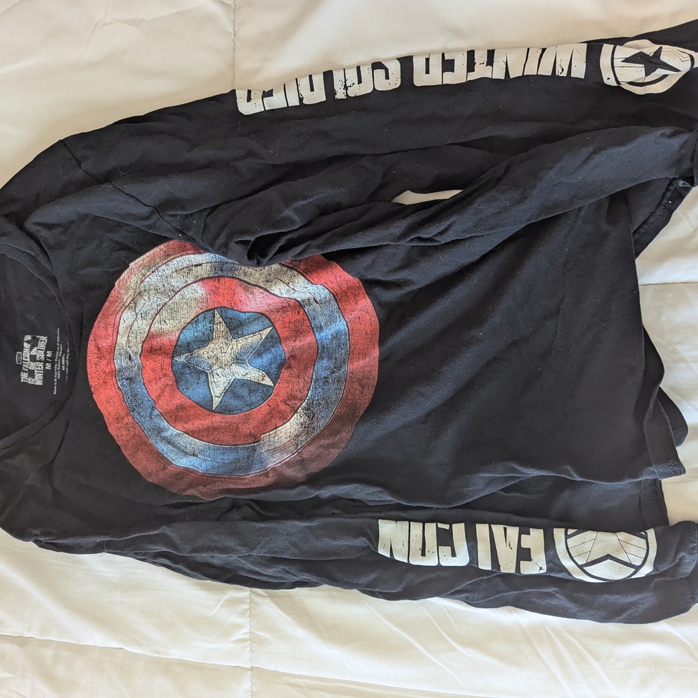 Marvel Black Shirt with Captain America Shield